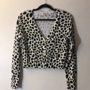 NWOT Animal Print Cropped Cardigan XS